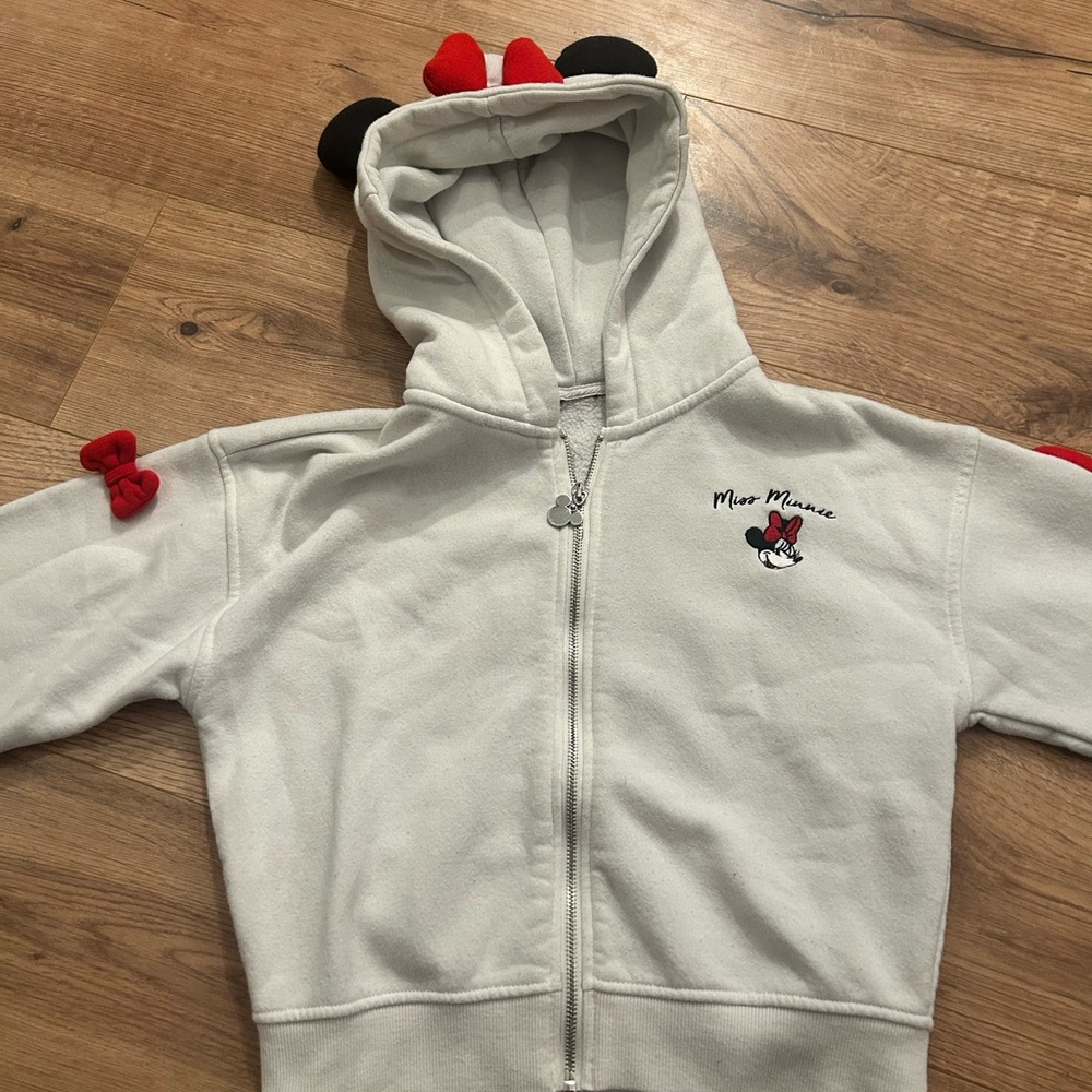 Minnie Mouse Kids Hoodie - White with Red and Black Accents